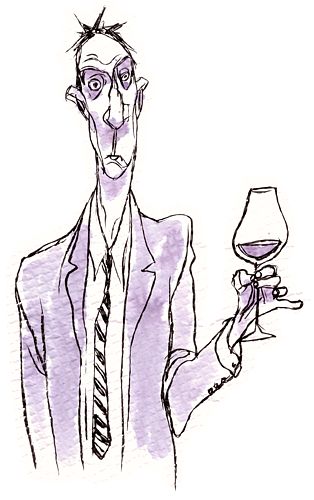hombre con copa de vino