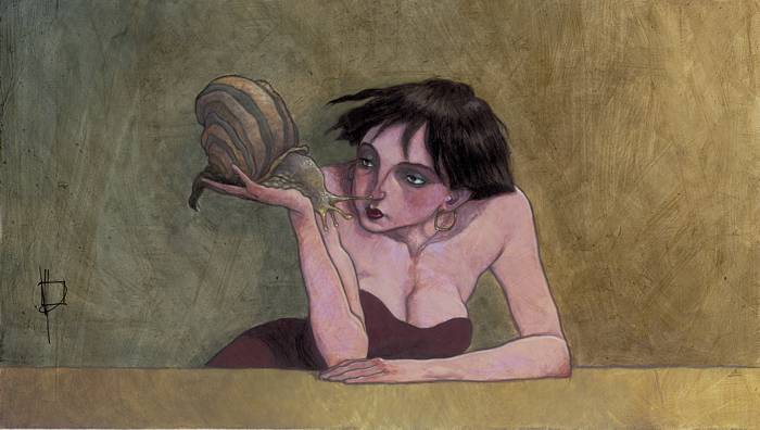 Mujer con caracol